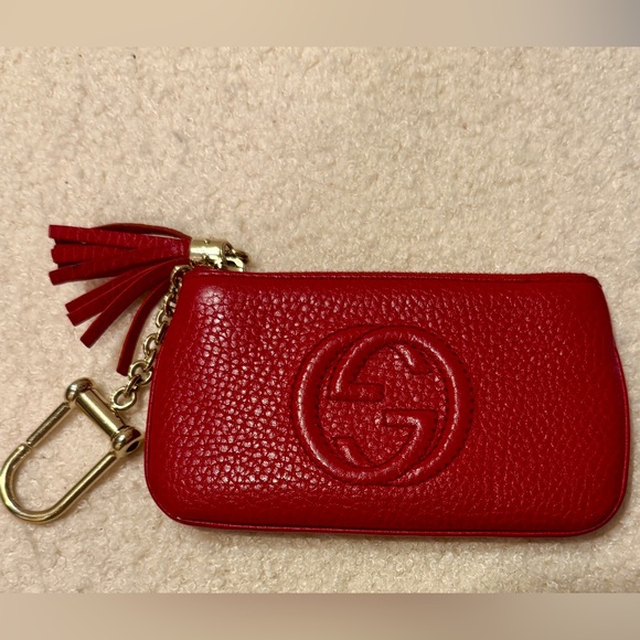 Gucci Accessories - Authentic Gucci red leather change coin purse wallet keychain